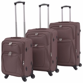 Koferu komplekts VLX Soft Case 3pcs 91318, brūna, 450 x 350 x 730 mm