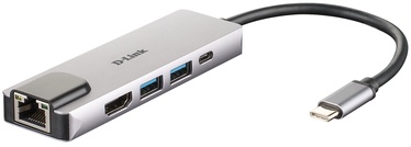 USB jaotur D-Link 5-Port USB Hub DUB-M520, hõbe/must, 0.17 m