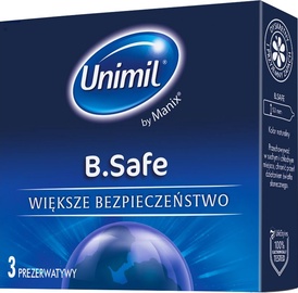 Prezervatyvai Unimil B. Safe, 53 mm, 3 vnt.