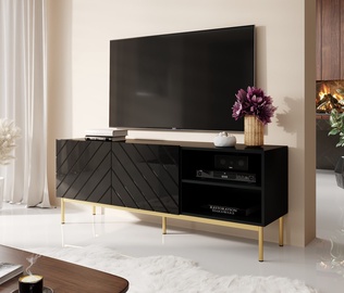 TV galds Cama Meble Abeto, zelta/melna, 150 cm x 42 cm x 60 cm