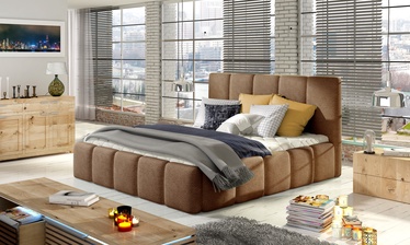 Кровать полтора места Edvige Dora 26, 140 x 200 cm, коричневый, с решеткой