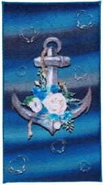 Vannas istabas paklājs Foutastic Romantic Anchor 352CNF1196, balta/zaļa/pelēka/tumši zila, 100 cm x 57 cm