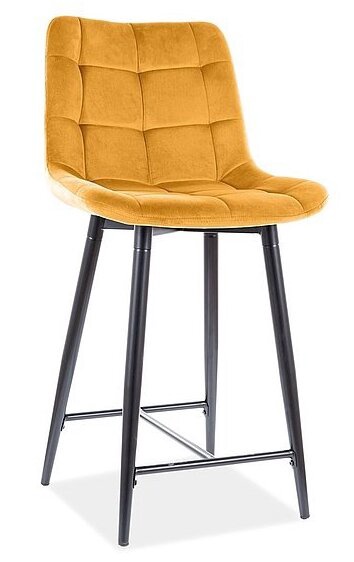 Bāra krēsls Modern Chic H-2 Velvet CHICH2VCCU, melna/dzeltena, 45 cm x 37 cm x 92 cm