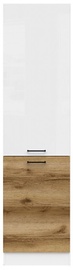 Кухонный шкаф Junona Line, белый/дубовый, 575 мм x 500 мм x 1955 мм