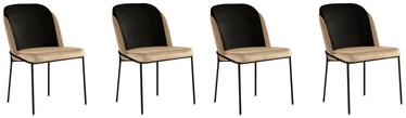 Ēdamistabas krēsls Kalune Design DR 145 974NMB1718, spīdīga, melna/bēša, 55 cm x 54 cm x 86 cm, 4 gab.