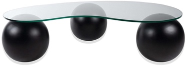 Kohvilaud Kalune Design Trio, läbipaistev/must, 120 cm x 70 cm x 50 cm