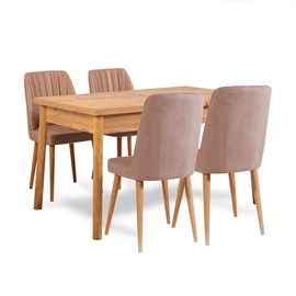 Ēdamistabas komplekts Kalune Design Costa 0900 - 1 A, rozā/priedes