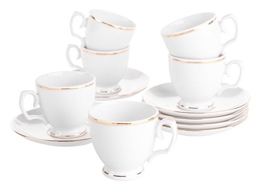 Kafijas / tējas servīze MariaPaula Classic Gold Esspresso Set, porcelāna, 12 gab.