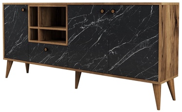 Kummut Kalune Design Napoli 845HCT5339, must/pähklipuu, 180 cm x 35 cm x 81 cm