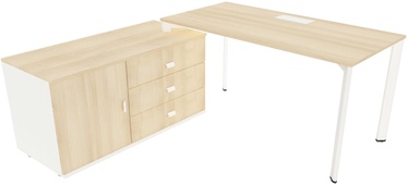 Galds Kalune Design PUZ-PKC-A001269, balta/pelēka/akāciju