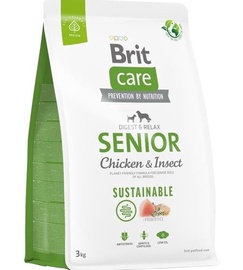 Sausā suņu barība Brit Care Senior Chicken&Insect, vistas gaļa, 3 kg