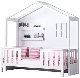 Bērnu gulta Kalune Design Cesme P-My, balta/rozā, 205 x 210 cm