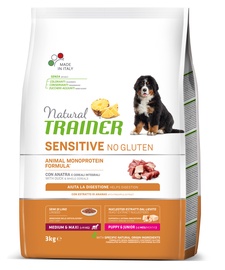 Sausā suņu barība Natural Trainer Sensitive No Gluten Duck, pīles gaļa, 3 kg