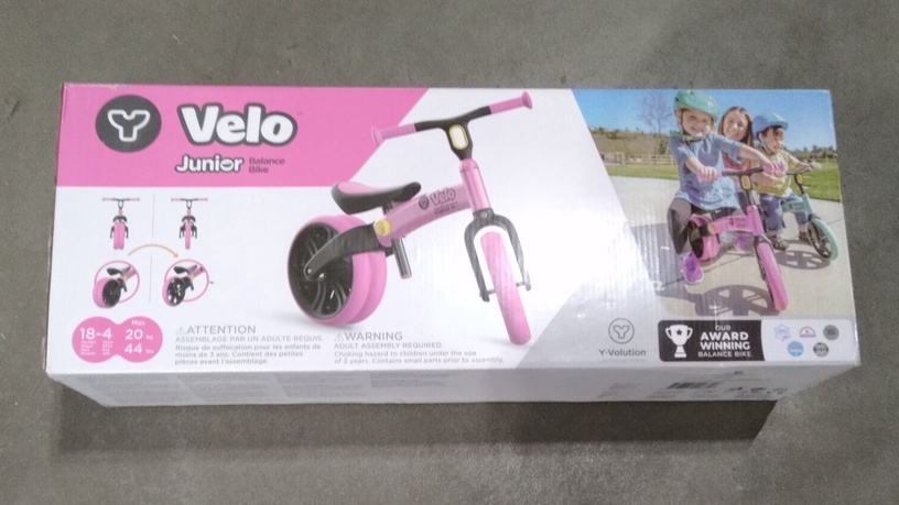 Балансирующий велосипед YVolution YVelo Junior YV101050, детские, черный/розовый, 10″ (поврежденная упаковка)
