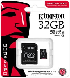 Mälukaart Kingston Industrial microSD + Adapter, 32 GB