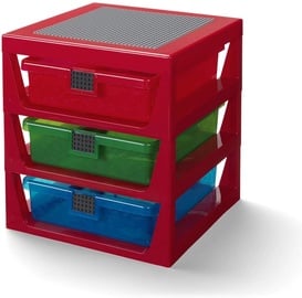 Uzglabāšanas kaste LEGO® Iconic 3-Drawer Rack, daudzkrāsaina, 34.5 x 37.5 x 32.5 cm