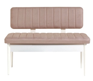 Pink Kalune Design Vina Bank, valge/hall, 110 cm x 46 cm x 85 cm