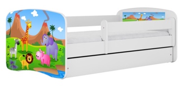 Lastevoodi ühekohaline Kocot Kids Babydreams Safari, valge, 184 x 90 cm, voodipesu kastiga