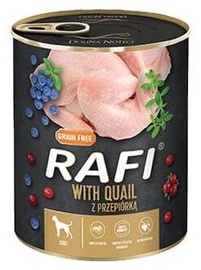 Mitrā barība (konservi) suņiem Rafi Quail, Blueberries And Cranberries, paipala, 0.8 kg