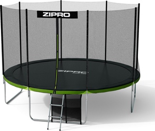 Batuts Zipro Jump Pro 12FT, 374 cm, ar drošības tiklu, ar kāpnēm