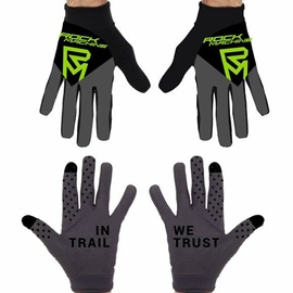 Велосипедные перчатки универсальный Rock Machine Race FF, черный/зеленый/серый, XL