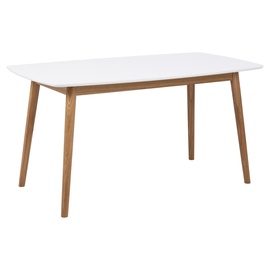 Pusdienu galds Actona Nagano, balta/koka, 1500 mm x 800 mm x 755 mm