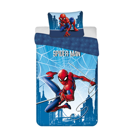 Voodipesukomplekt lastele Jerry Fabrics Spider-Man Blue 04, punane/helesinine, 140 x 200 cm