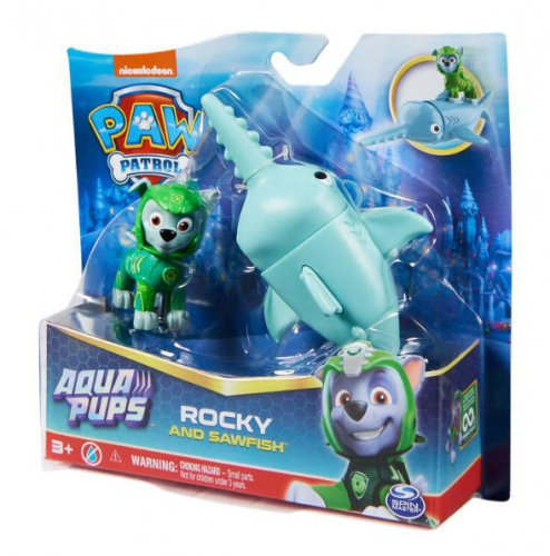 Ūdens rotaļlieta Spin Master Paw Patrol Aqua Pups Hero Rocky, zila/zaļa