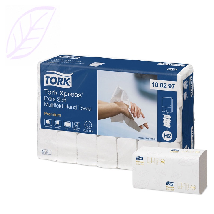 Бумажные полотенца Tork Xpress Multifold Premium, H2 100297, 2 сл, 21 л.