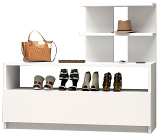 Batų dėžė Kalune Design Airy, balta, 29.6 cm x 100 cm x 85 cm