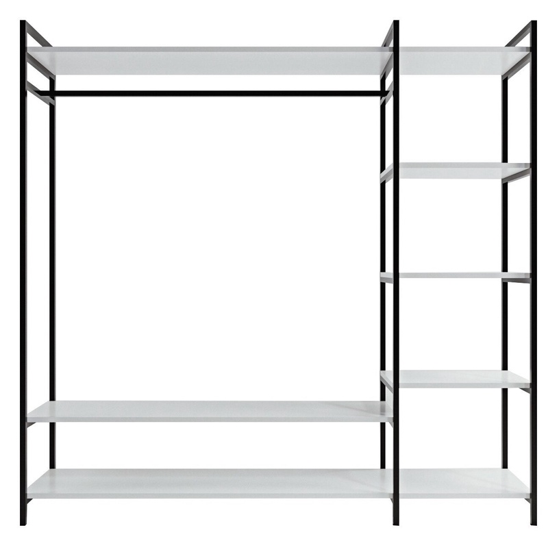 Riidekapp Kalune Design Trend L615, valge/must, 40 cm x 180 cm x 180 cm