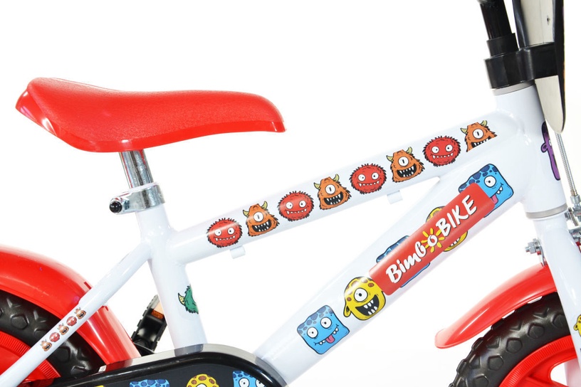 Jalgratas Bimbo Bike, lastele, valge/punane, 12" (kahjustatud pakend)