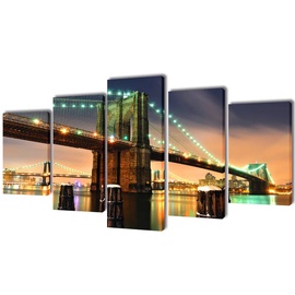 Фотокартина VLX Brooklyn Bridge 5pcs 241553, 2000 мм x 1000 мм