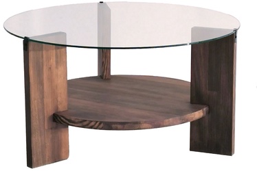 Журнальный столик Kalune Design Mondo, ореховый, 75 см x 75 см x 40 см