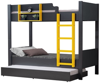 Двухъярусная кровать Kalune Design Asya-Y 106DNV1278, желтый/антрацитовый, 106 x 206 см