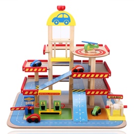 Autostāvvieta EcoToys Large Wooden Garage 10079036
