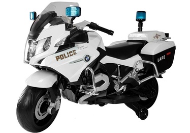 Rotaļlietu bezvadu motocikls Lean Toys BMW R1200, balta/melna