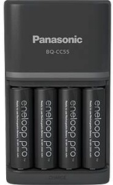 Зарядное устройство для батареек Panasonic BQ CC55 + 4 x AA 2500mAh