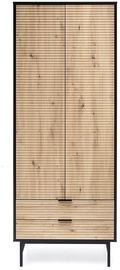 Skapis Murano S-1, melna/ozola, 80 cm x 53 cm x 205 cm