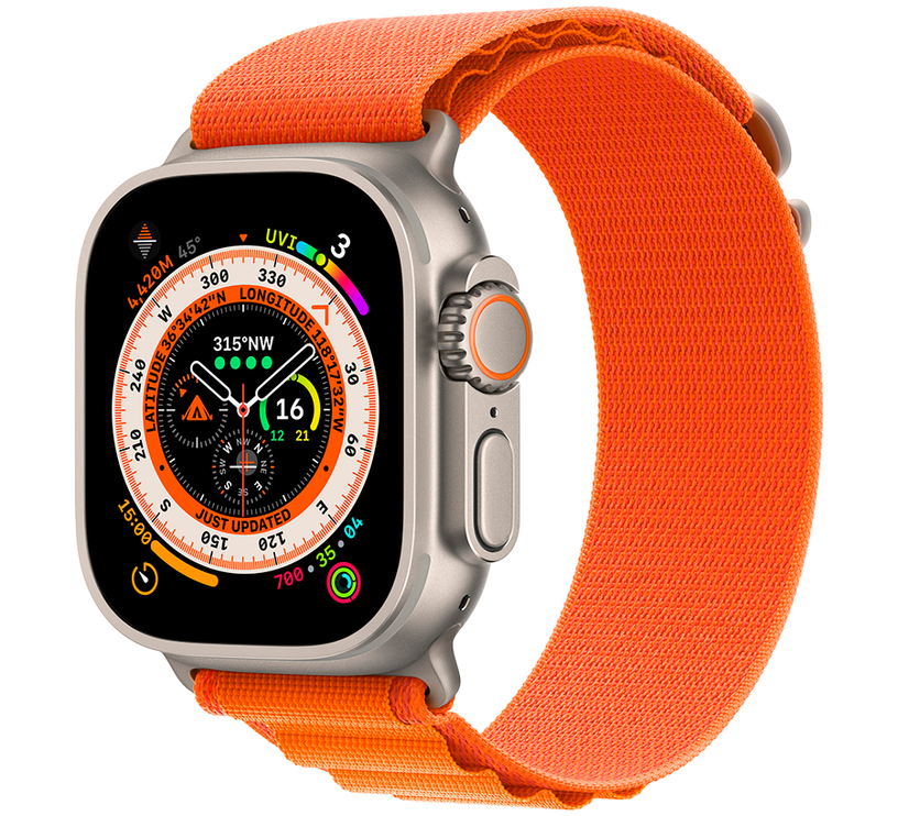 Ремешок Apple 49mm Alpine Loop - Small, oранжевый