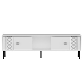 TV galds Kalune Design Frede, balta/sudraba, 30 cm x 150 cm x 45 cm