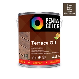 Eļļa terasēm Pentacolor Terrace Oil, brūna, 4.5 l