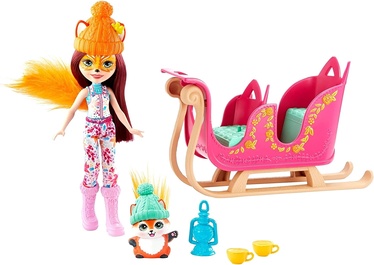 Кукла Mattel Enchantimals Snowtastic Sled Felicity Fox GJX31, 15 см