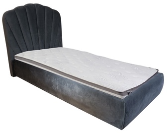Кровать Home4you Eva, 90 x 200 cm, серый, с матрасом, с решеткой