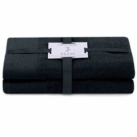 Dvieļu komplekts vannas istaba AmeliaHome Flos, melna, 50 x 90 cm/70 x 130 cm, 2 gab.