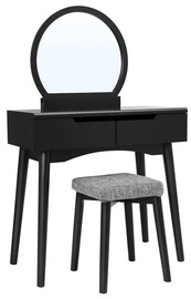 Tualettlaud Songmics Vasagle URDT11BK, must, 80 cm x 40 cm x 128 cm, peegliga
