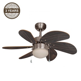Griestu ventilators ar lampu Domoletti Forest TR52MBN3A1, 60 W, 1 gab.