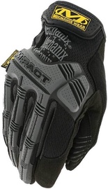 Darba cimdi pirkstaiņi Mechanix Wear M-Pact MPT-58-008, tekstilmateriāls/ādas imitācija/neilons, melna/pelēka, S, 2 gab.