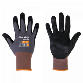 Рабочие перчатки перчатки Bradas Flex Grip, нейлон/cпандекс, черный/серый, 9, 6 шт.