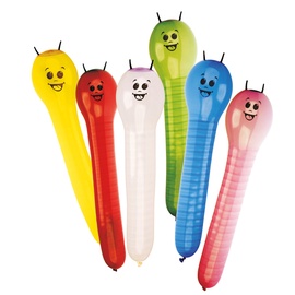 Balons Worms, daudzkrāsains, 6 gab.